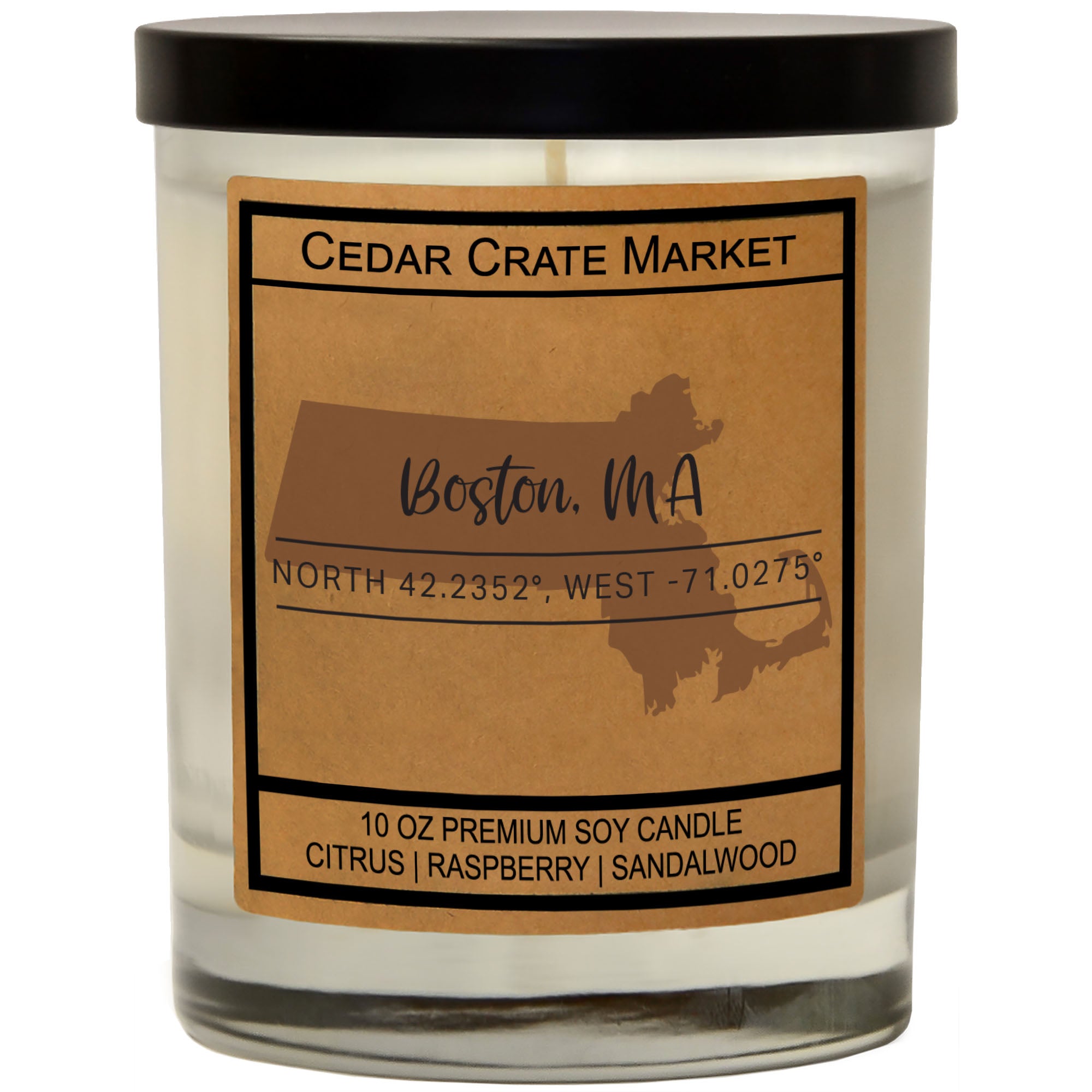 Custom State Pride Coordinates Soy Candle