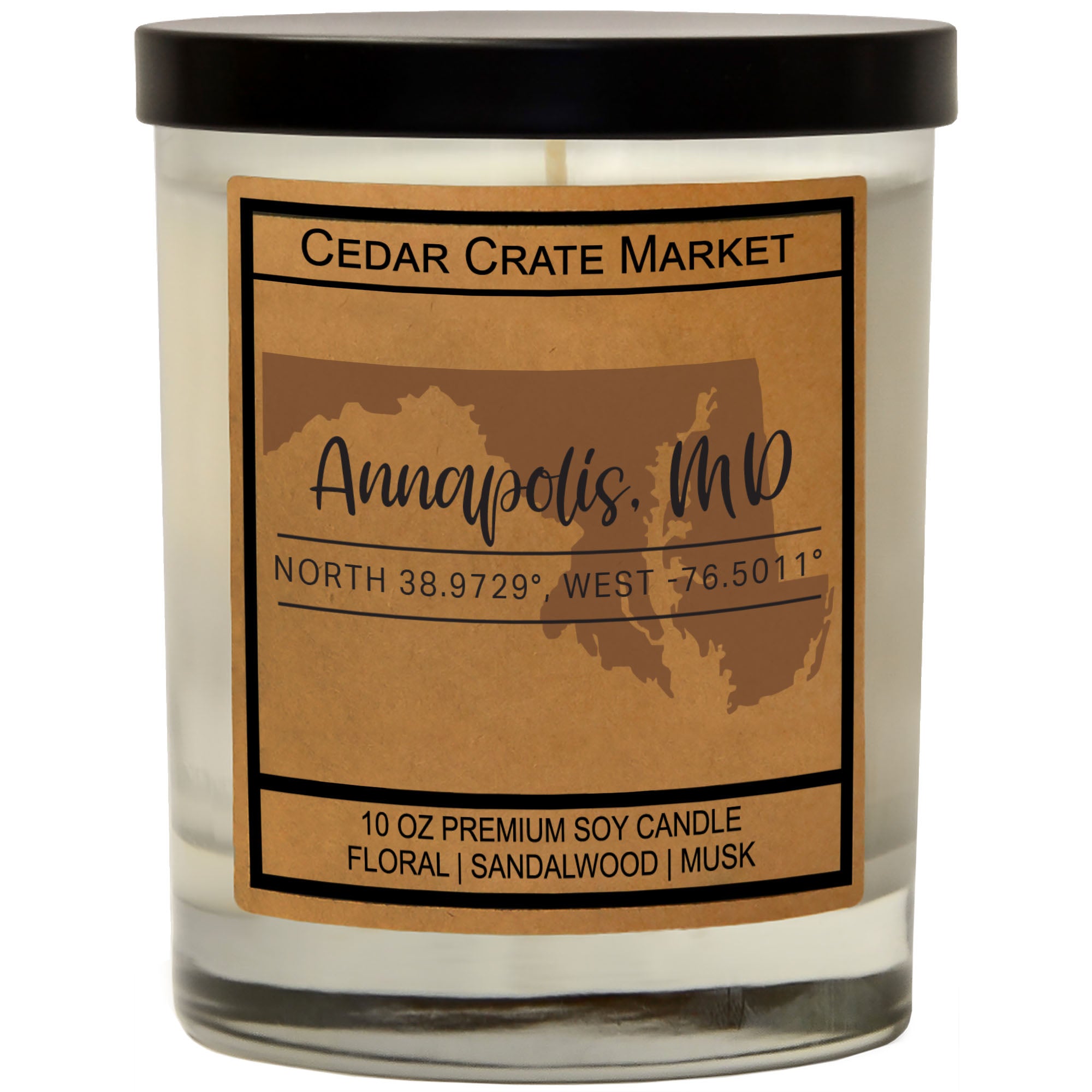Custom State Pride Coordinates Soy Candle
