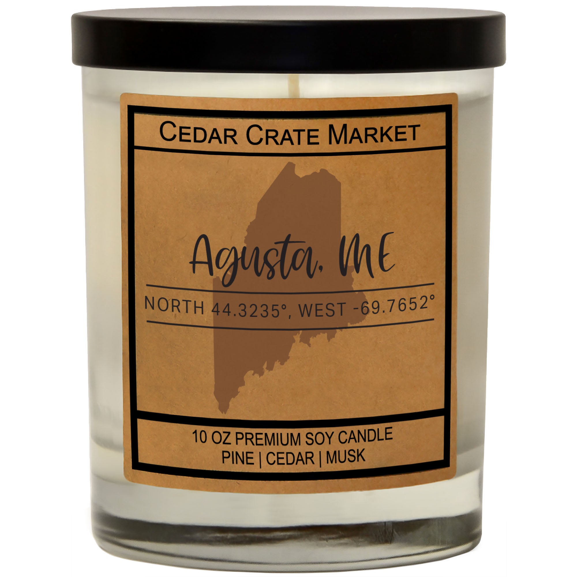 Custom State Pride Coordinates Soy Candle
