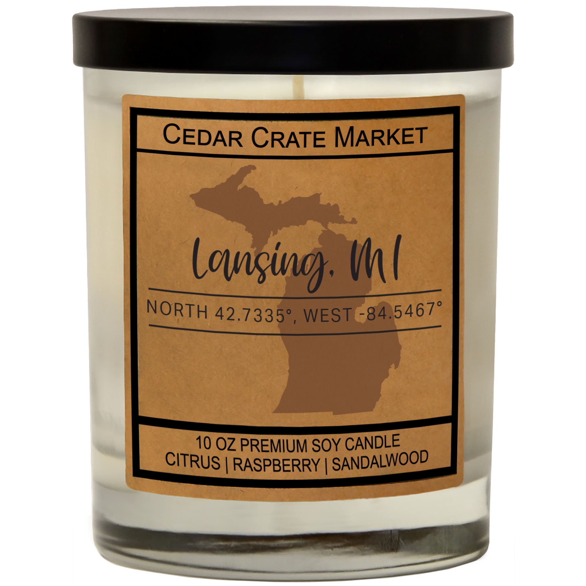 Custom State Pride Coordinates Soy Candle