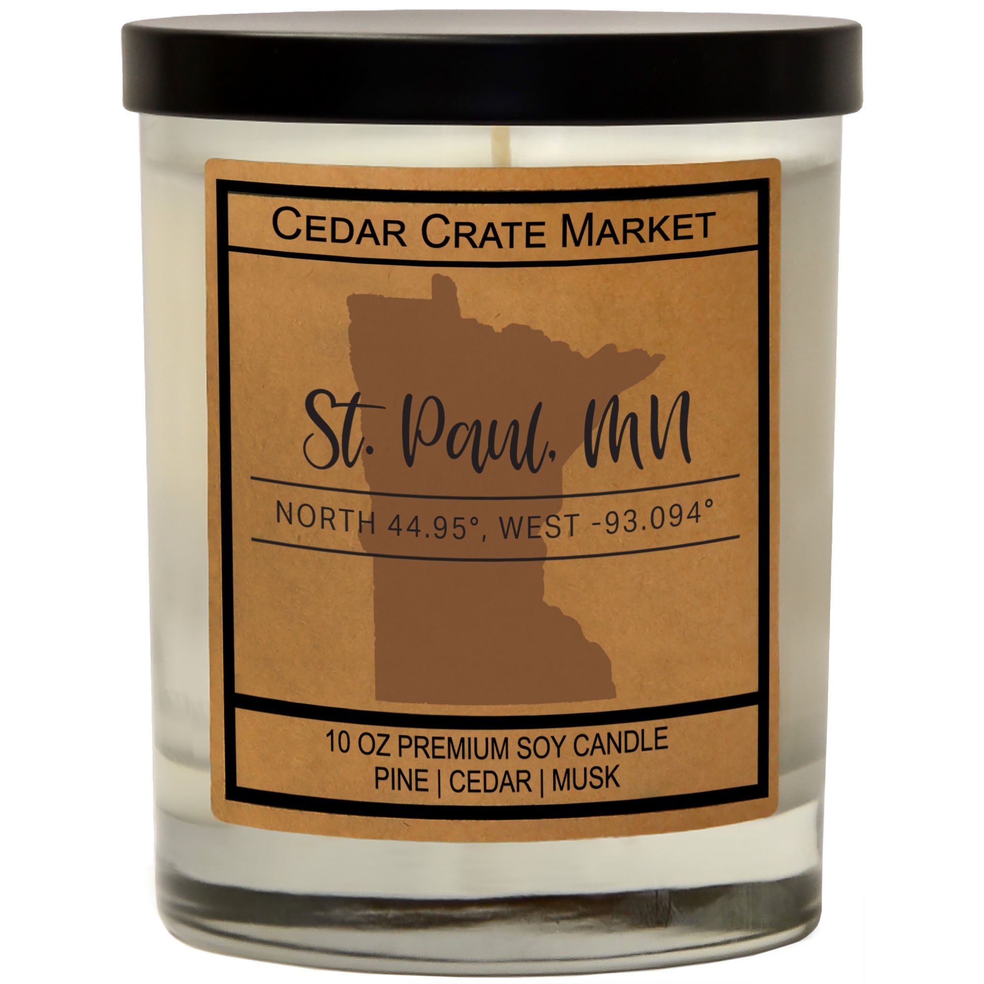 Custom State Pride Coordinates Soy Candle