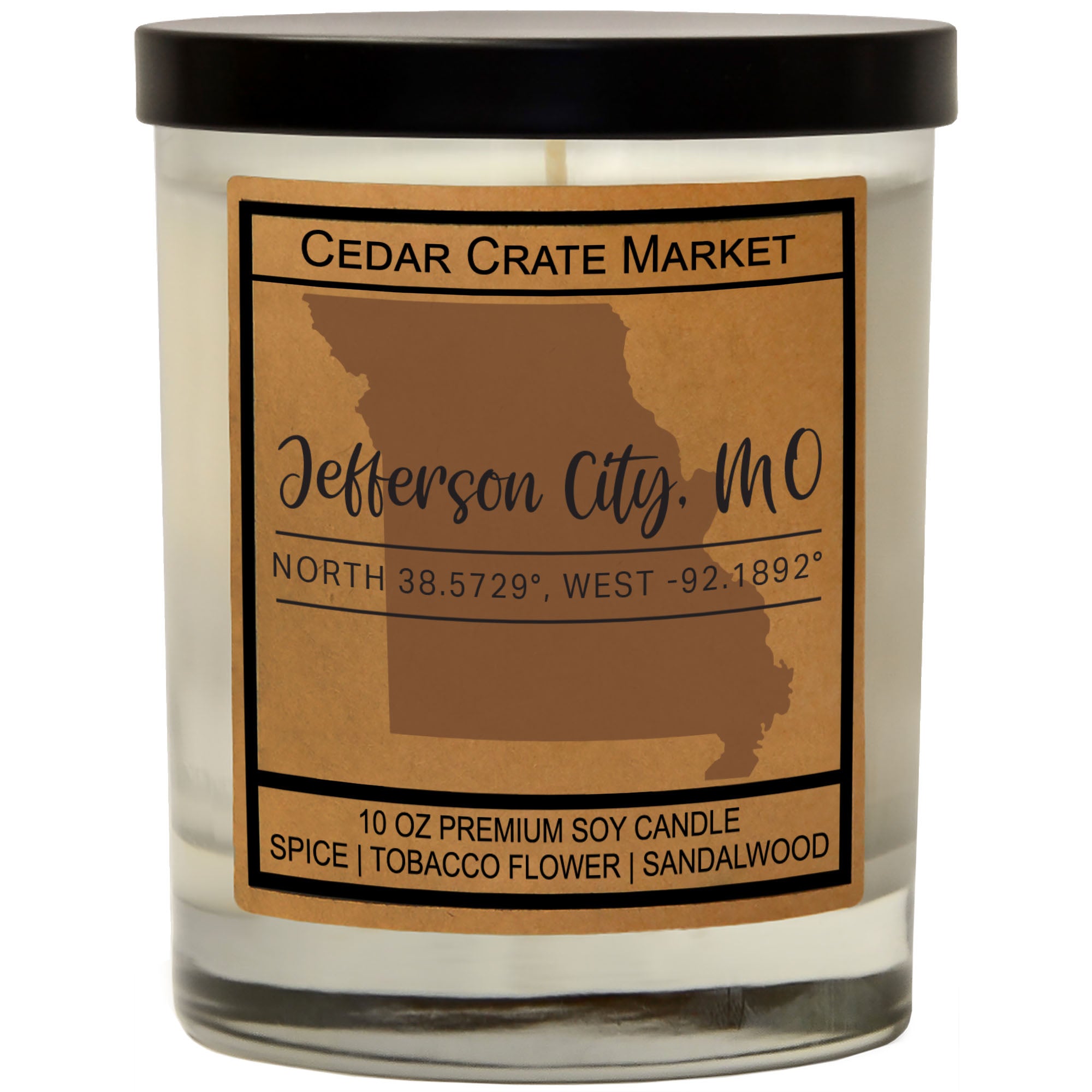 Custom State Pride Coordinates Soy Candle