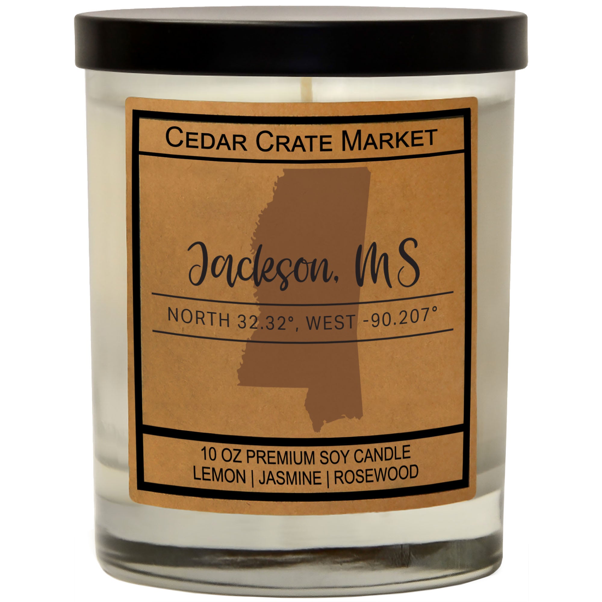 Custom State Pride Coordinates Soy Candle