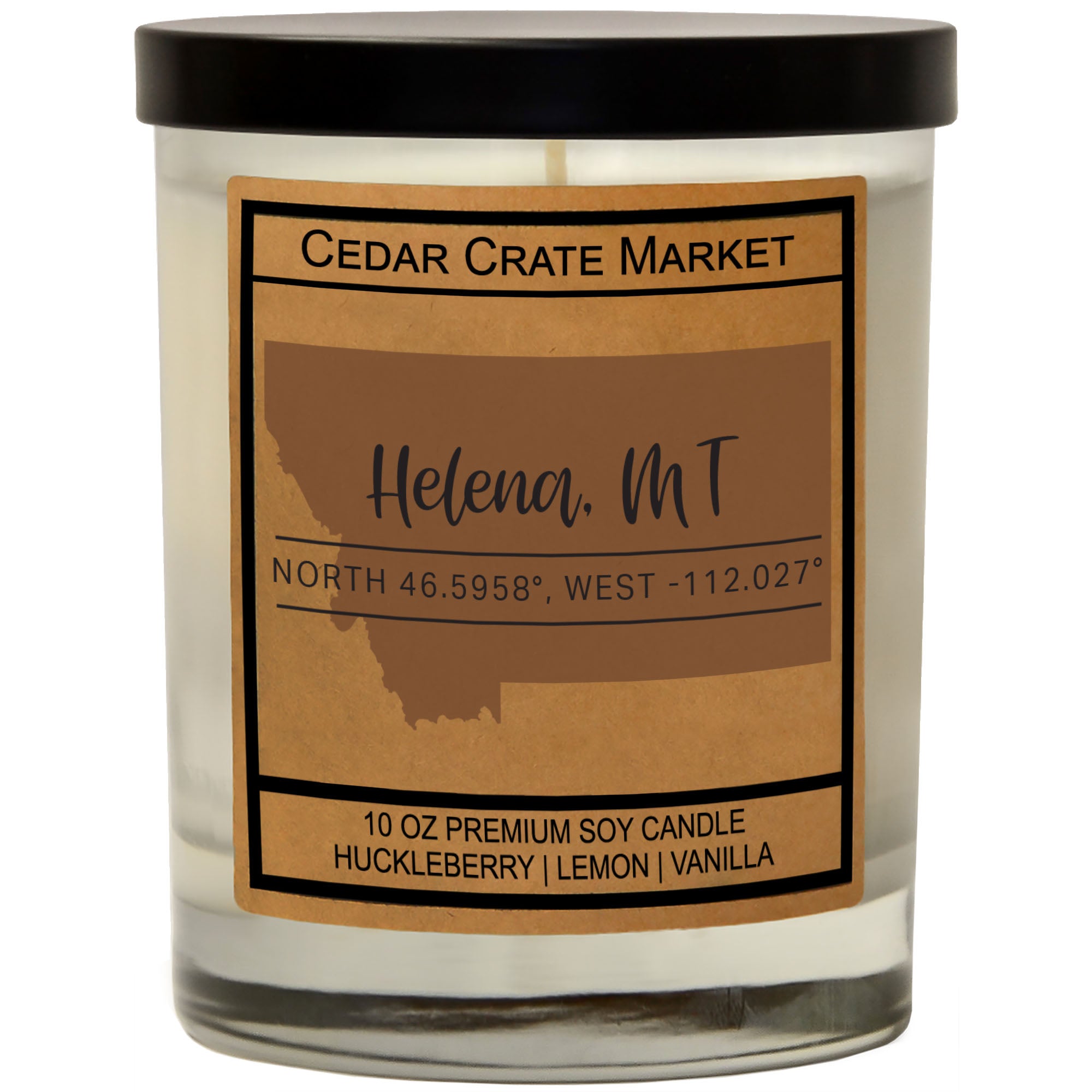 Custom State Pride Coordinates Soy Candle