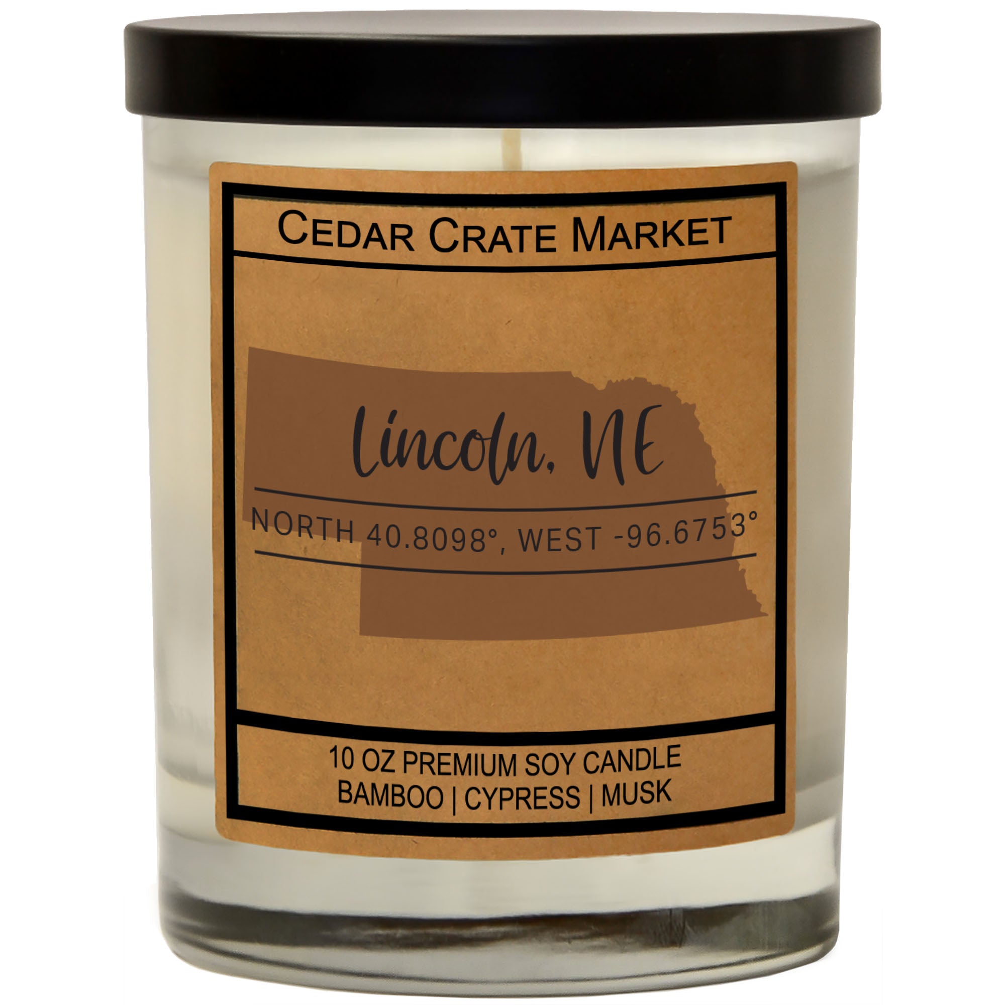 Custom State Pride Coordinates Soy Candle