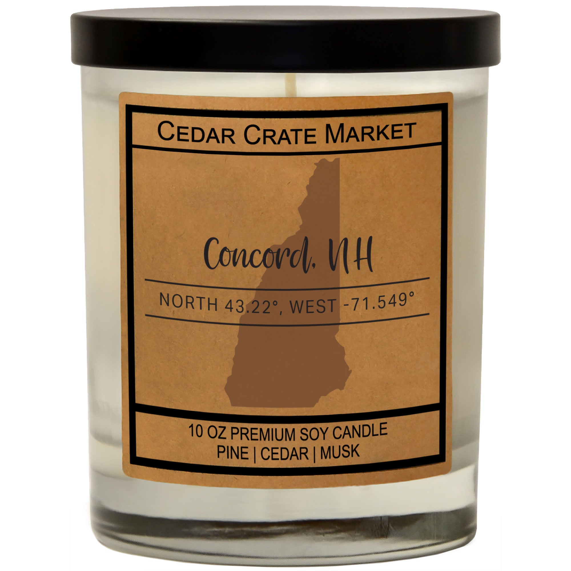 Custom State Pride Coordinates Soy Candle