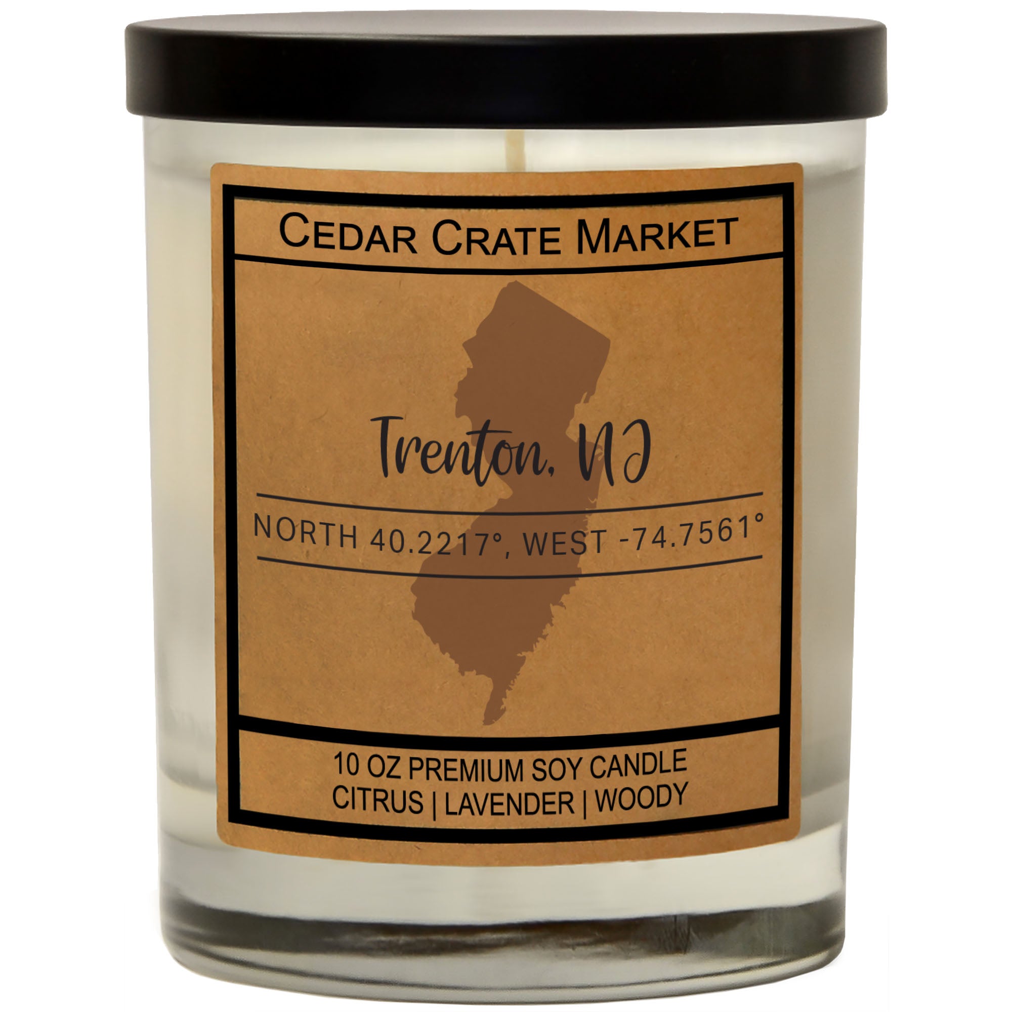 Custom State Pride Coordinates Soy Candle