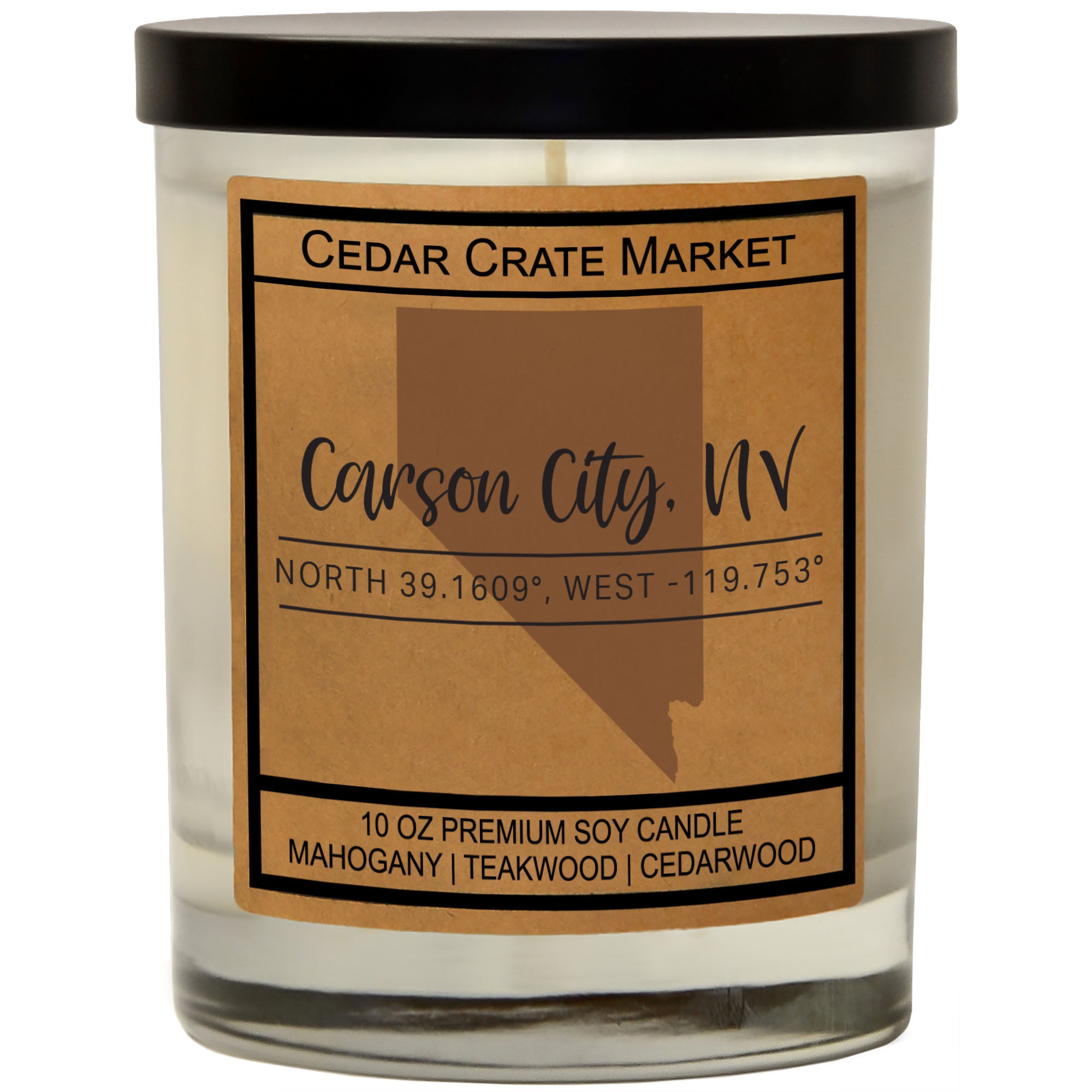 Custom State Pride Coordinates Soy Candle
