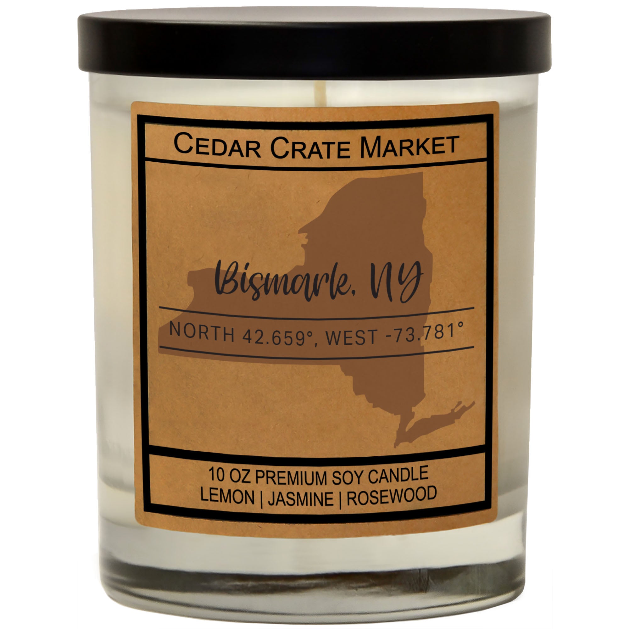 Custom State Pride Coordinates Soy Candle