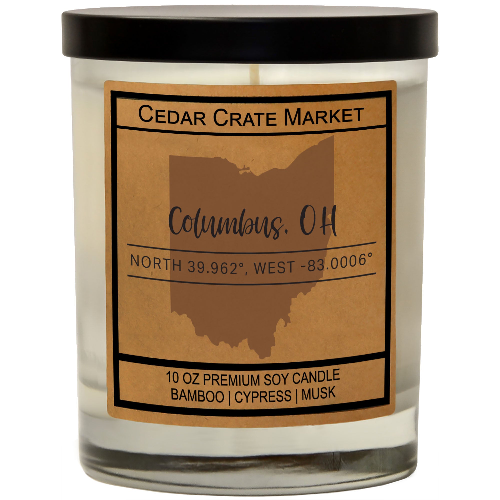 Custom State Pride Coordinates Soy Candle