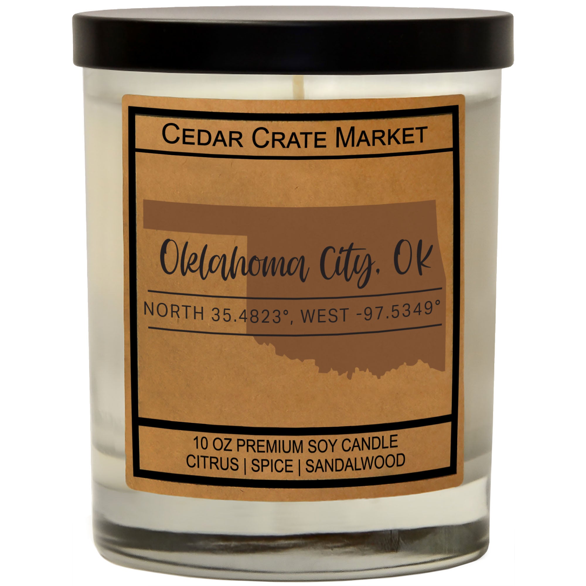 Custom State Pride Coordinates Soy Candle