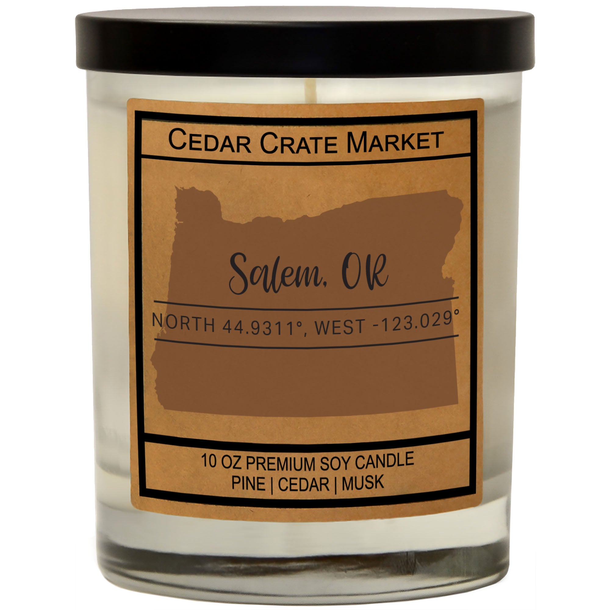 Custom State Pride Coordinates Soy Candle