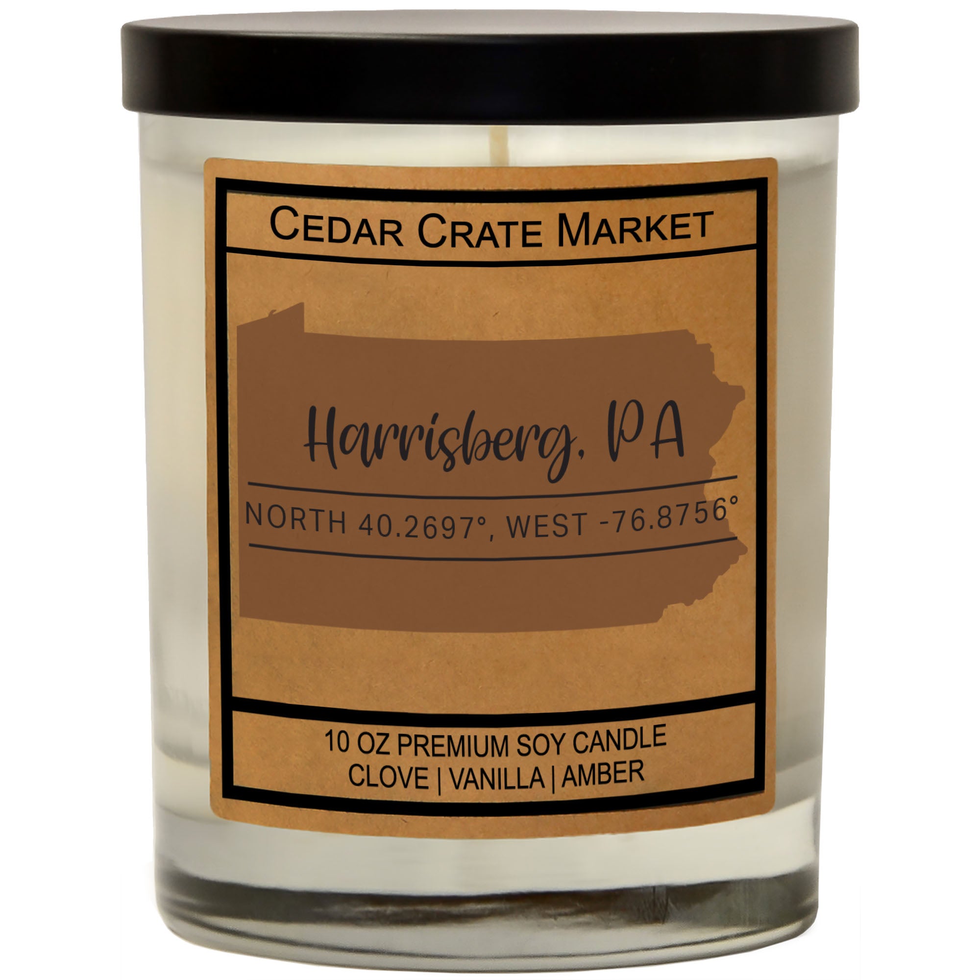 Custom State Pride Coordinates Soy Candle