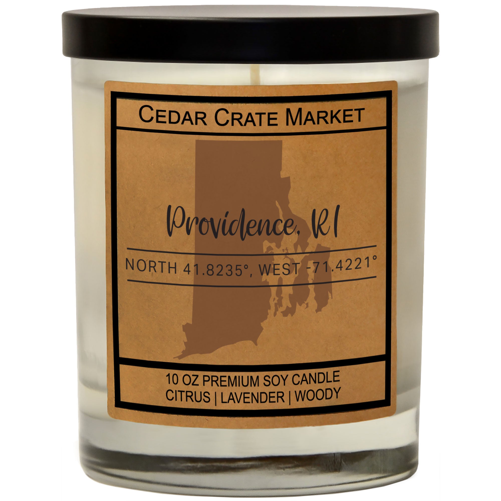 Custom State Pride Coordinates Soy Candle