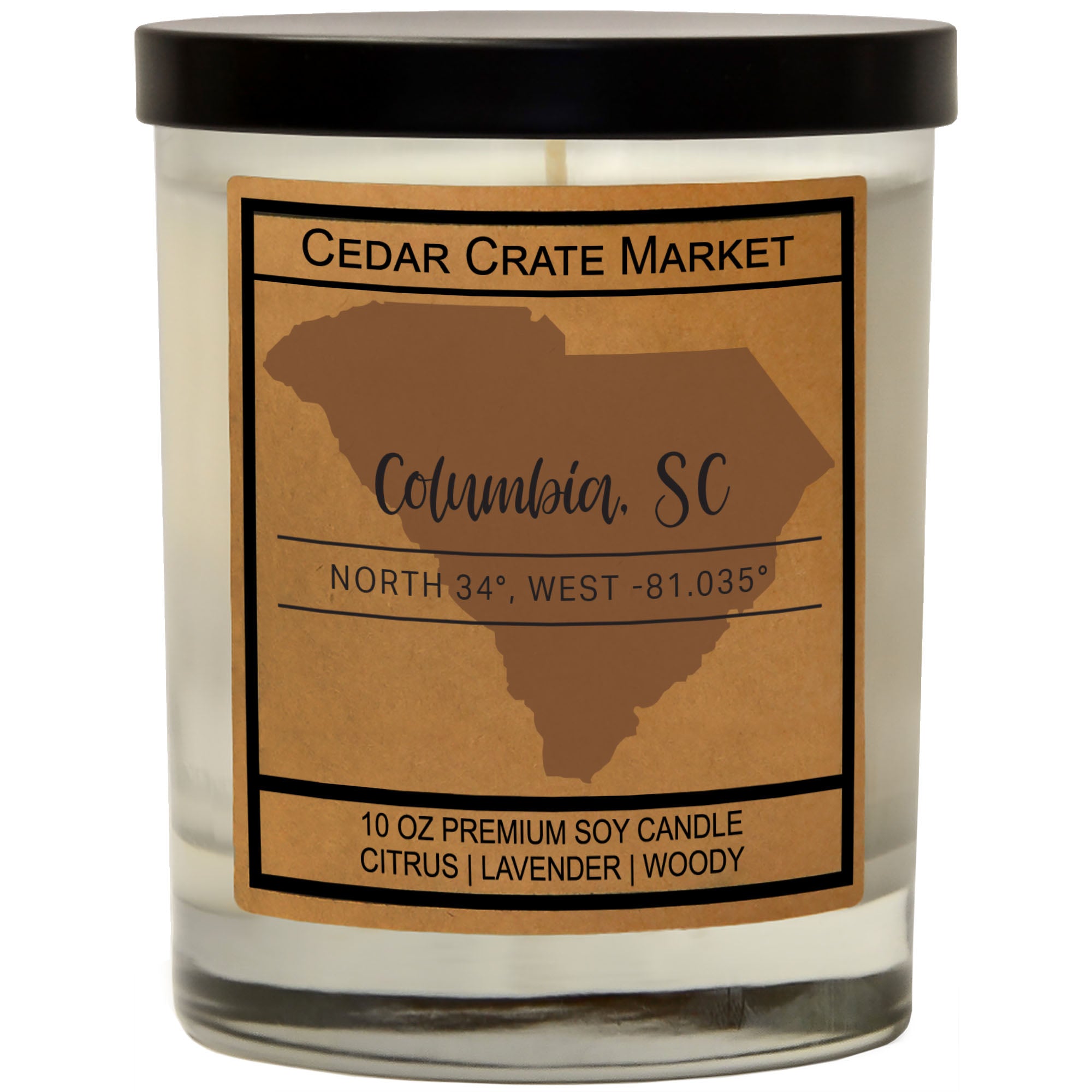 Custom State Pride Coordinates Soy Candle