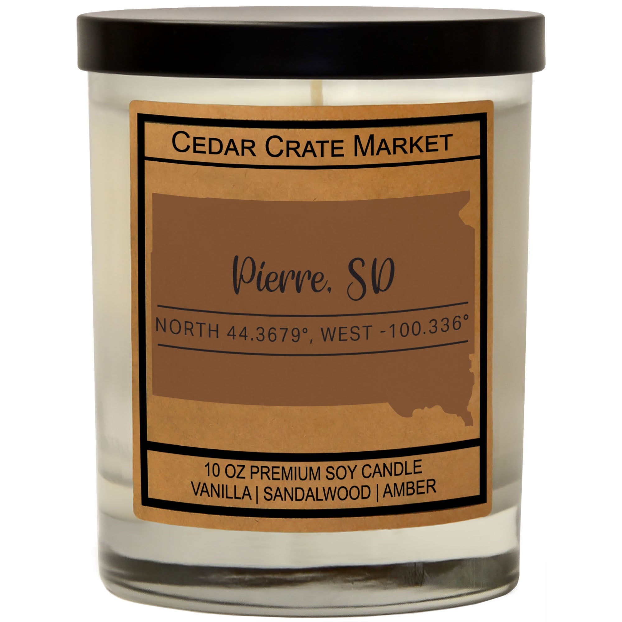 Custom State Pride Coordinates Soy Candle