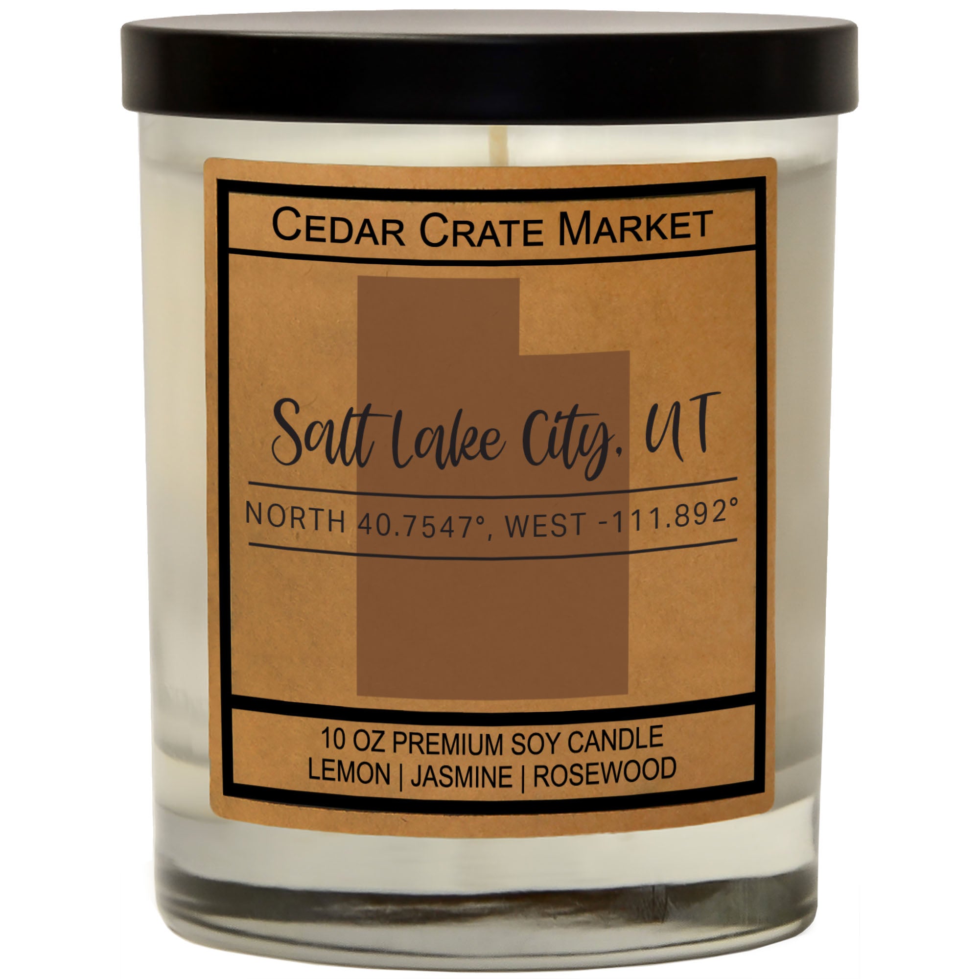 Custom State Pride Coordinates Soy Candle