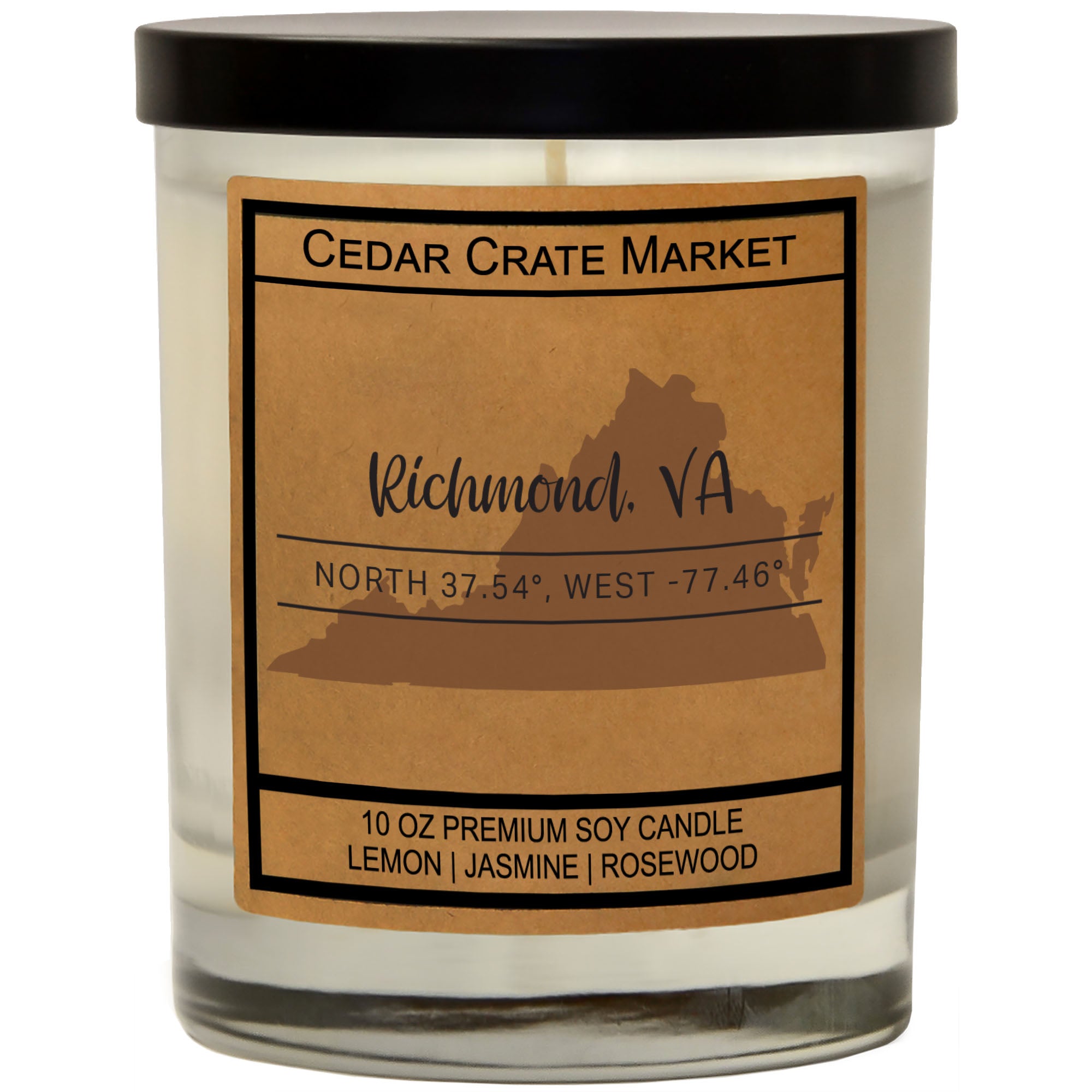 Custom State Pride Coordinates Soy Candle