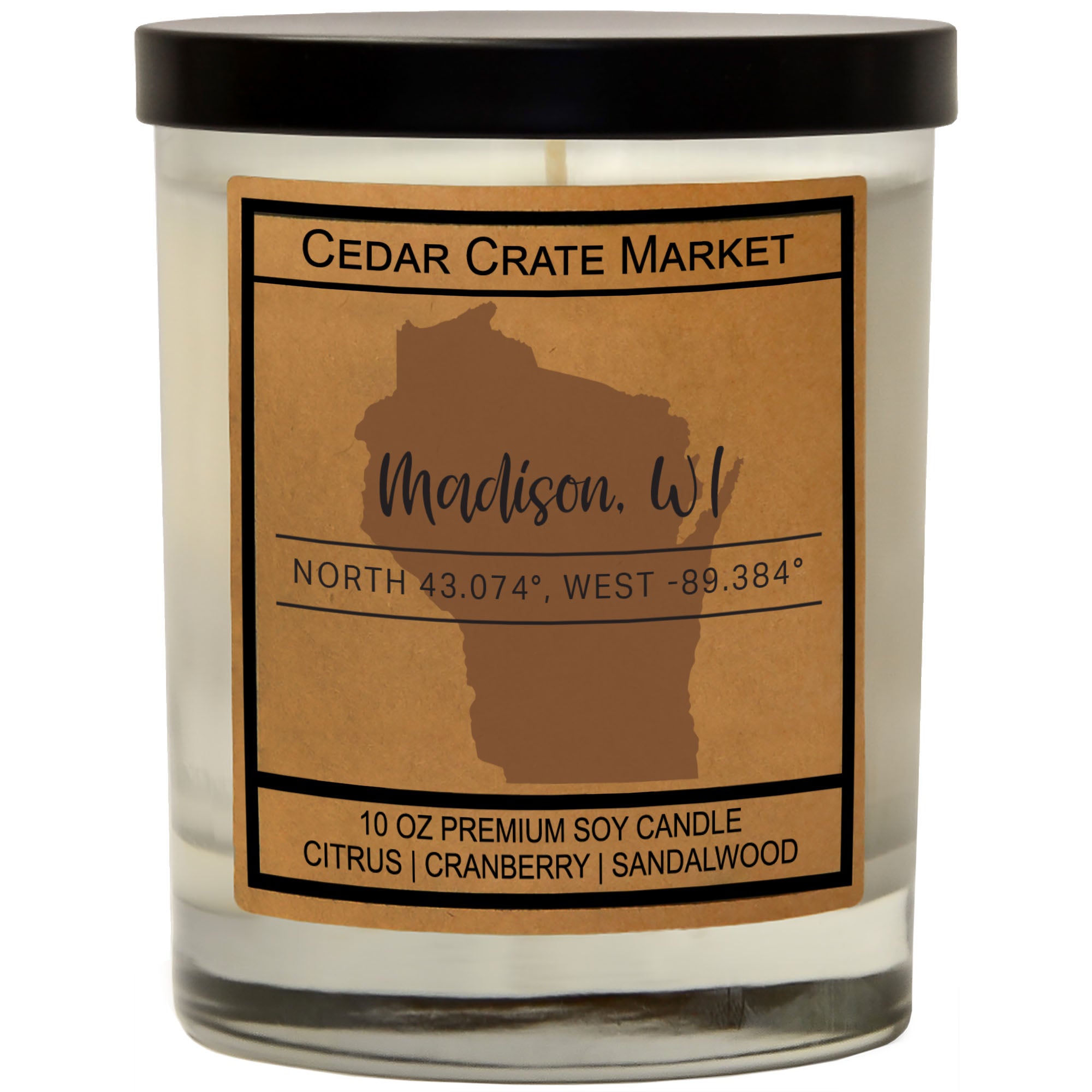 Custom State Pride Coordinates Soy Candle