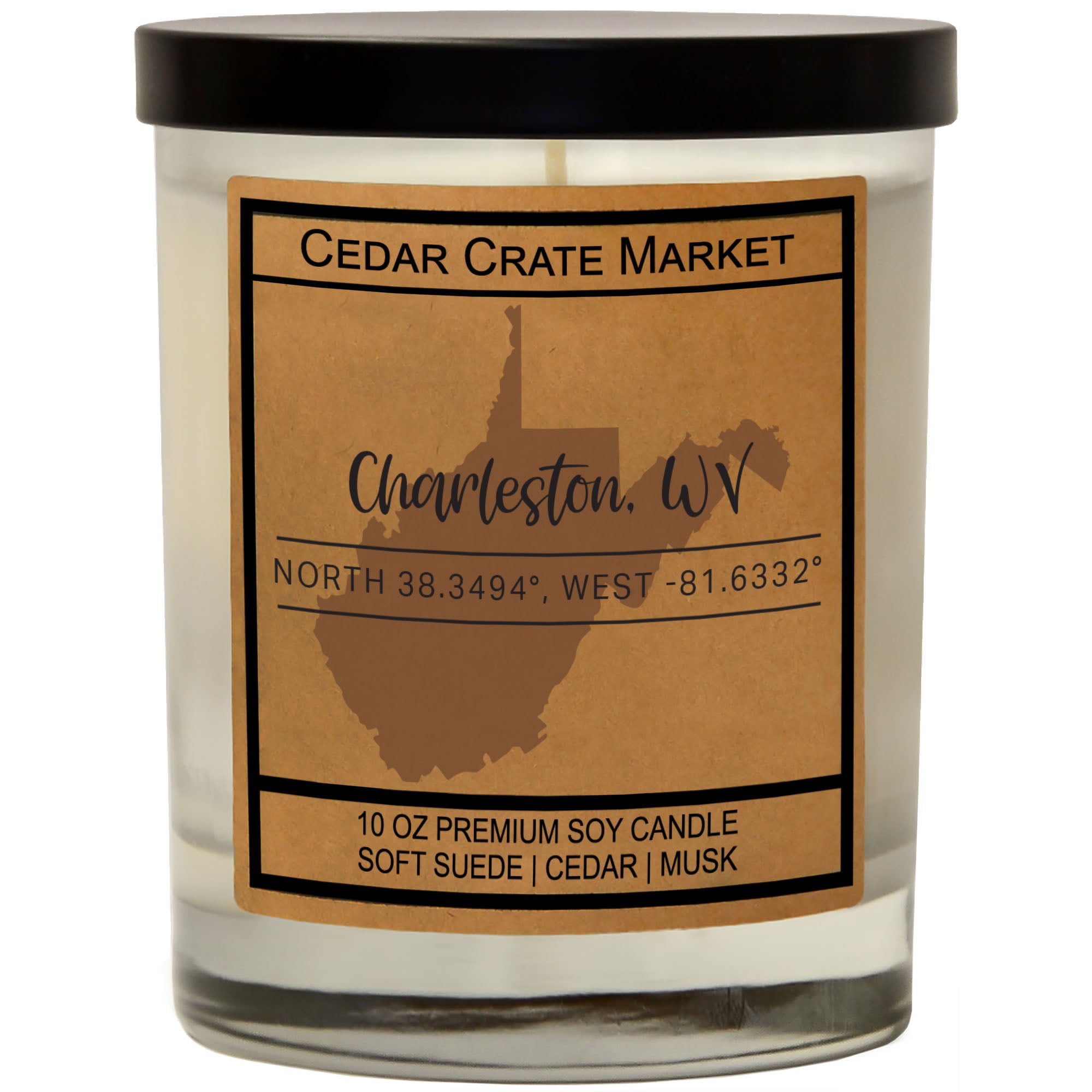 Custom State Pride Coordinates Soy Candle