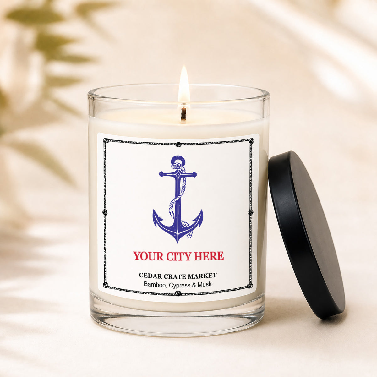 Souvenir Scented Candles - Anchor Name Drop, Low MOQ 6