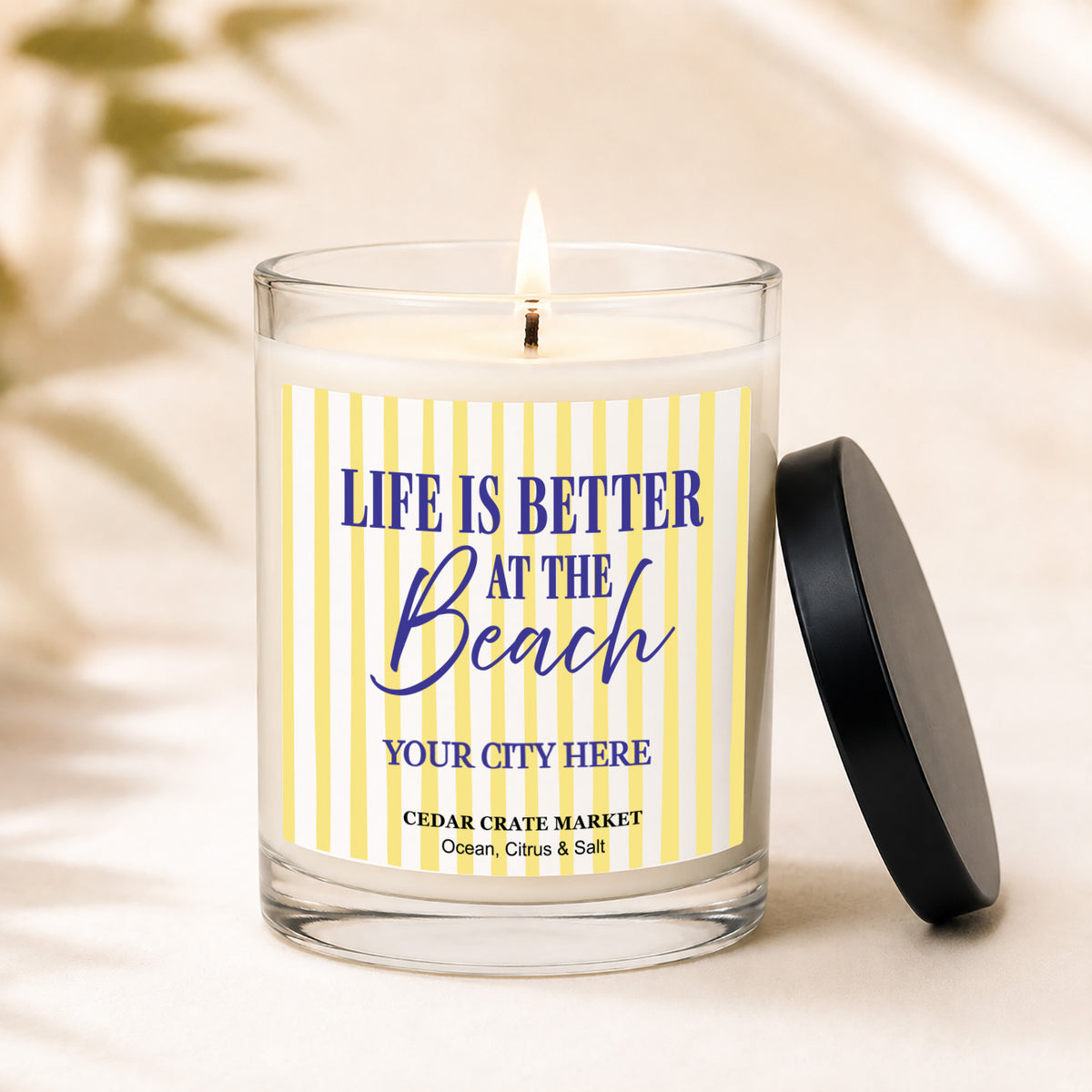 Souvenir Soy Candles - Life Is Better At The Beach Name Drop