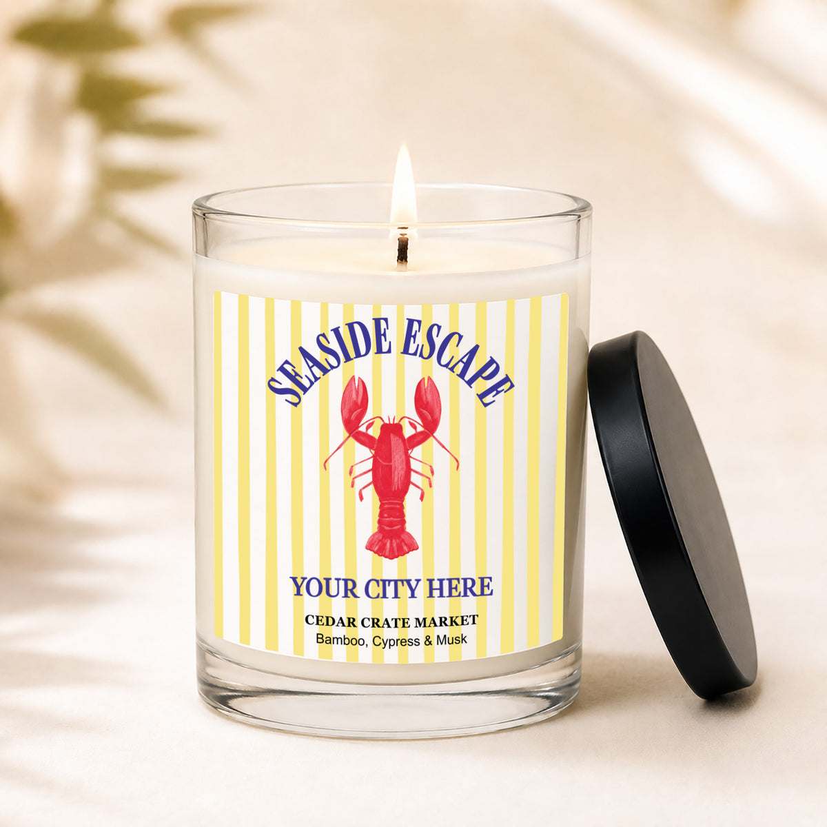 Souvenir Gift Candles - Seaside Escape Lobster Name Drop