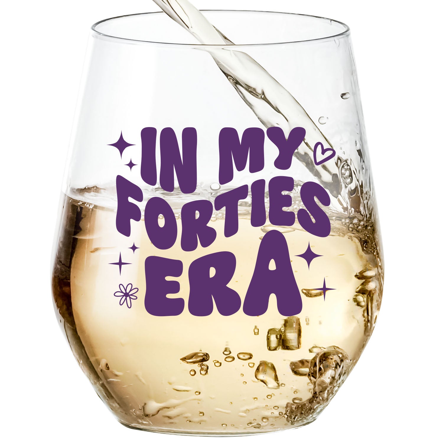 In My Forties Era Wine Glass