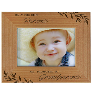 Only The Best Parents Get Promoted To Grandparents Wood Photo Frame