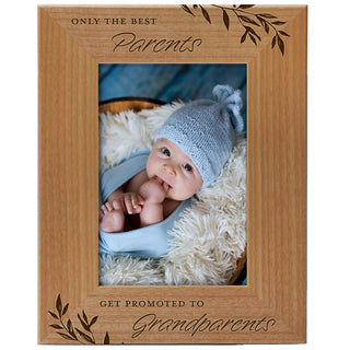 Only The Best Parents Get Promoted To Grandparents Wood Photo Frame