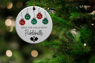 Deck The Halls With Pickleballs Keepsake Ornament