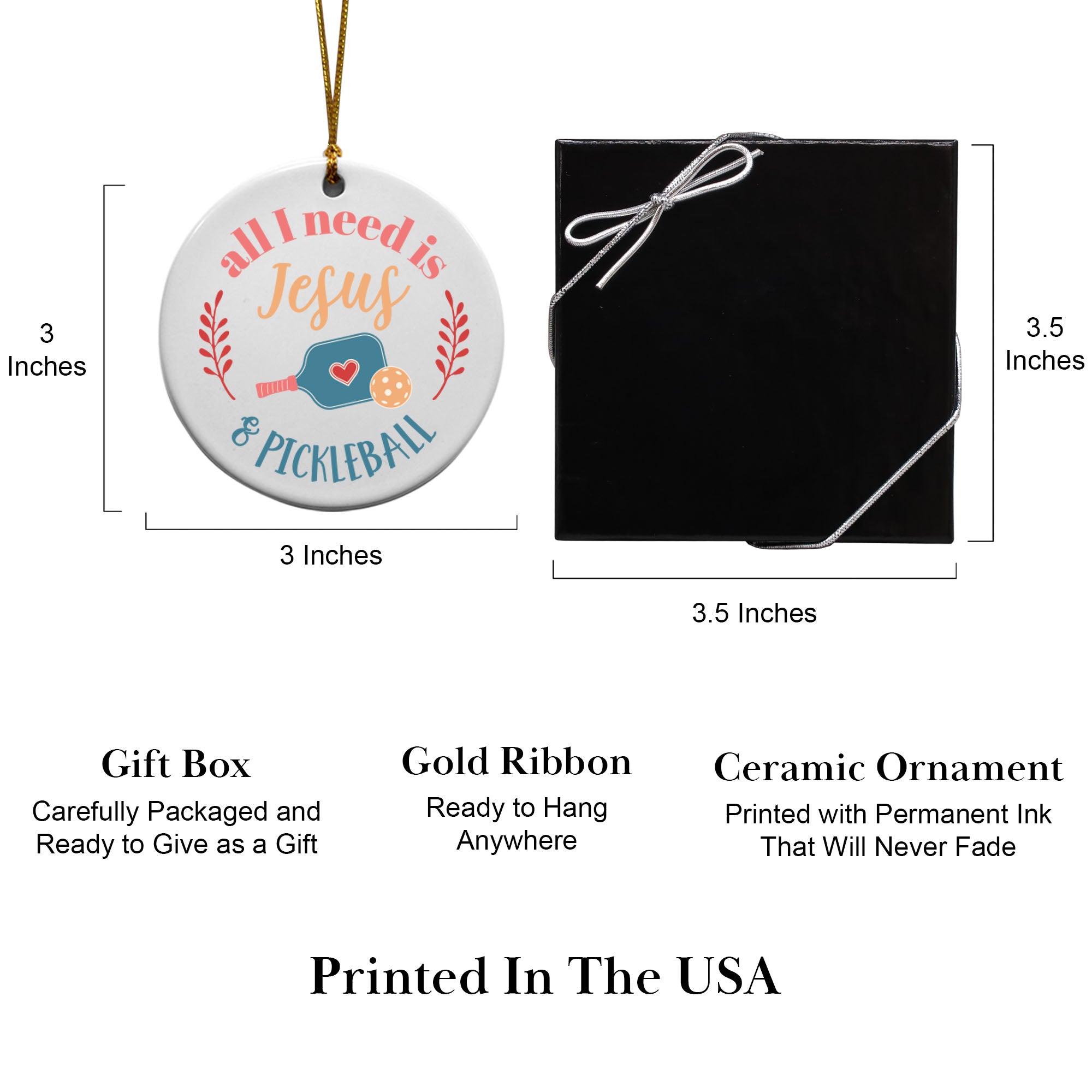 All I Need Is Jesus And Pickleball Keepsake Ornament