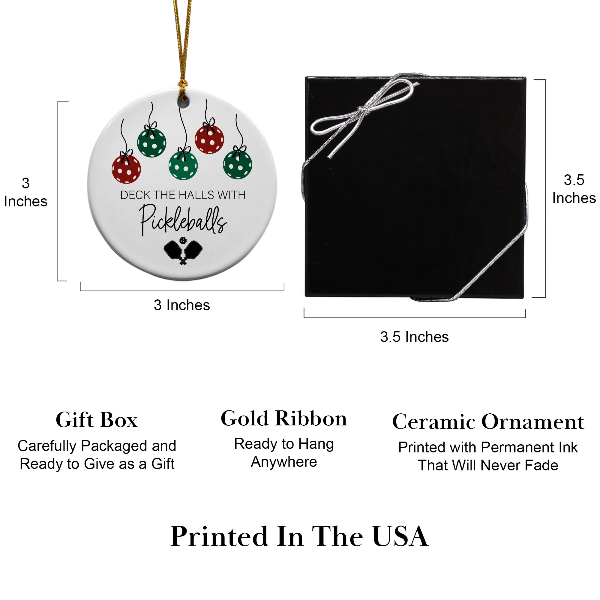Deck The Halls With Pickleballs Keepsake Ornament