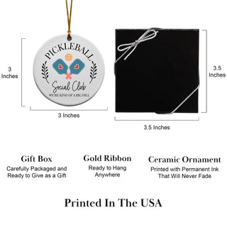 Pickleball Social Club Keepsake Ornament