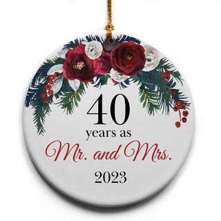 40 Years as Mr. and Mrs. Wreath Ornament