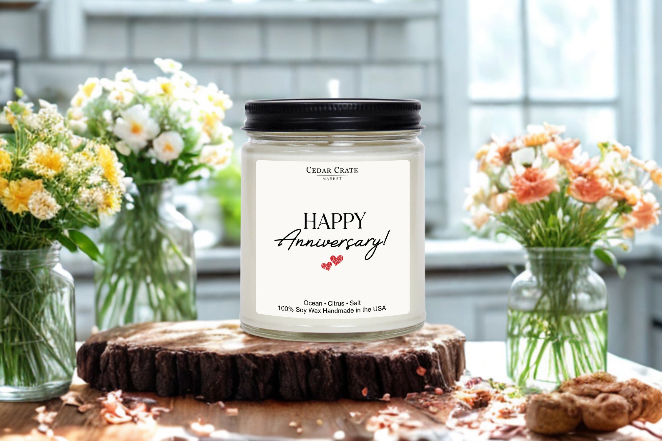 Happy Anniversary Clear Jar Candle