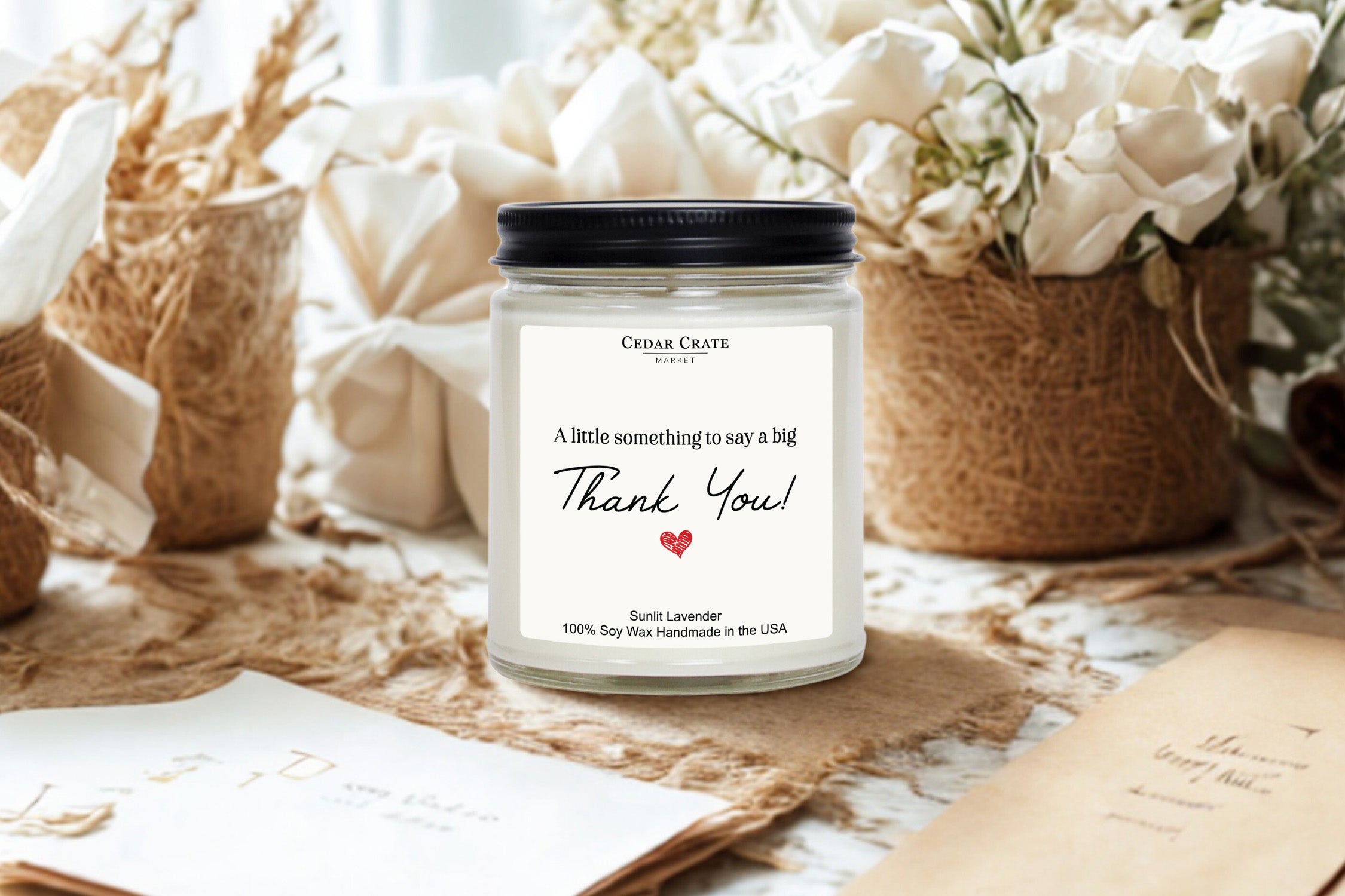 A Little Something To Say A Big Thank You! White Jar Candle