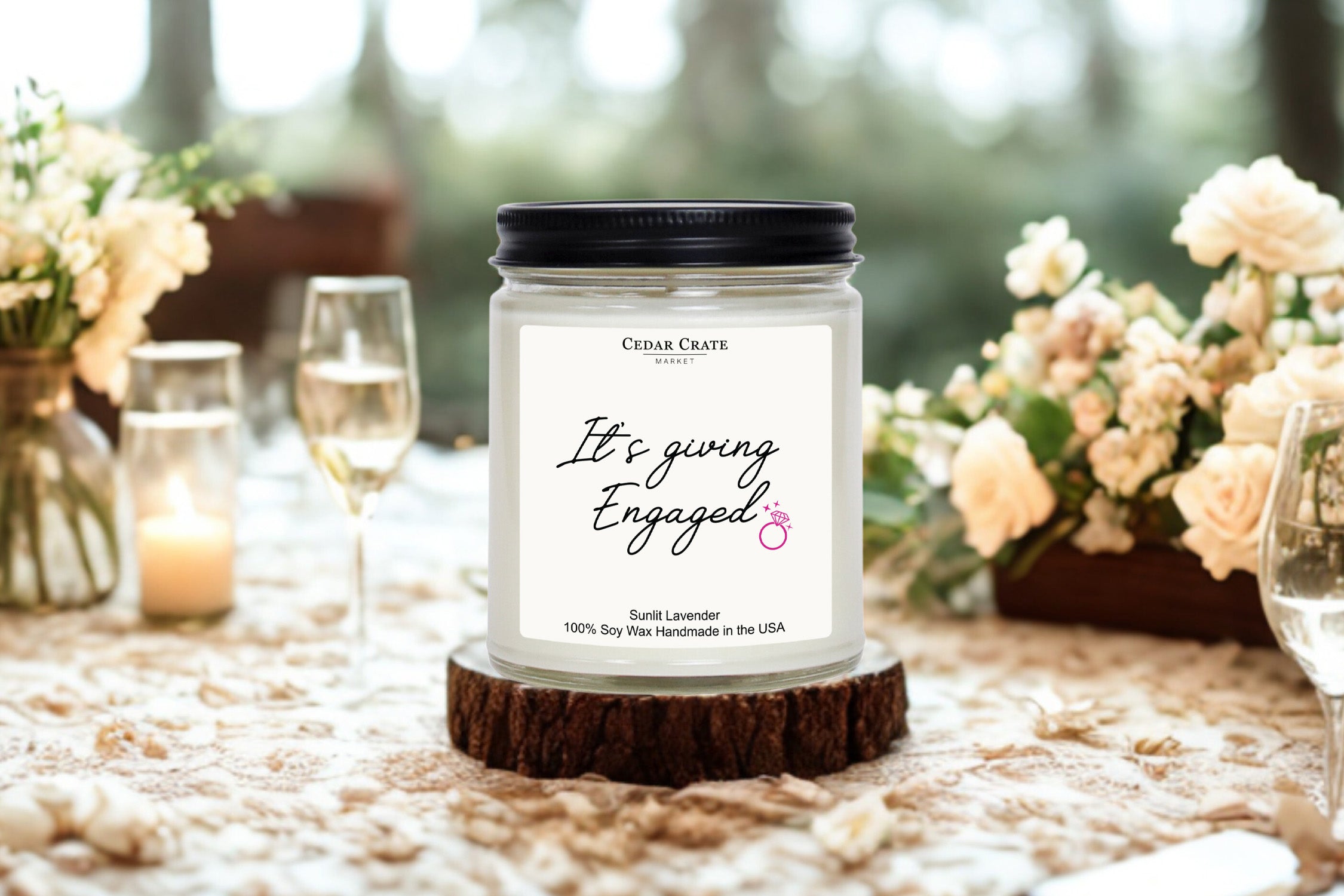 It's Giving Engaged White Jar Candle