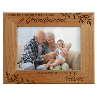 Side By Side Or Miles Apart A Grandparent Is Always Close At Heart Wood Photo Frame