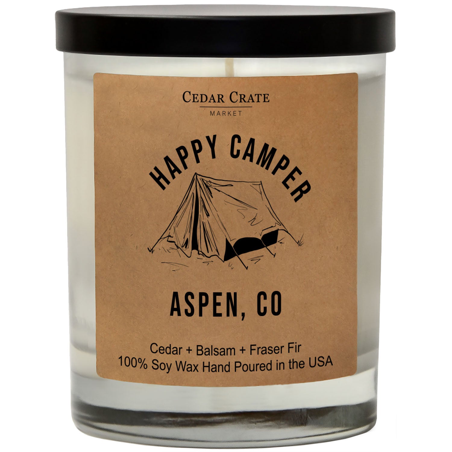 Happy Camper Name Drop Kraft Candle