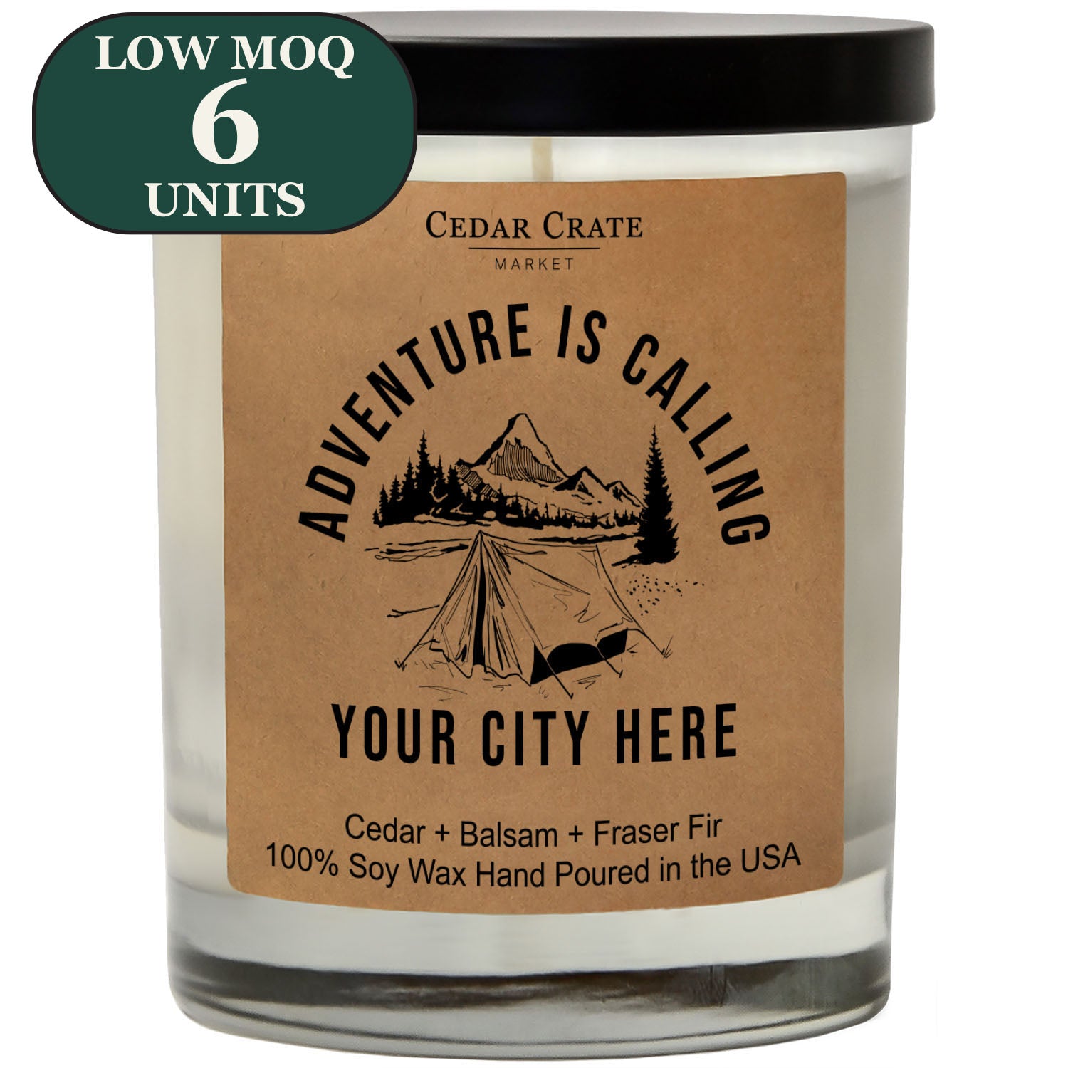 Cedar Crate Market Soy Candle "Name Drop - Adventure Is Calling Kraft" funny gift