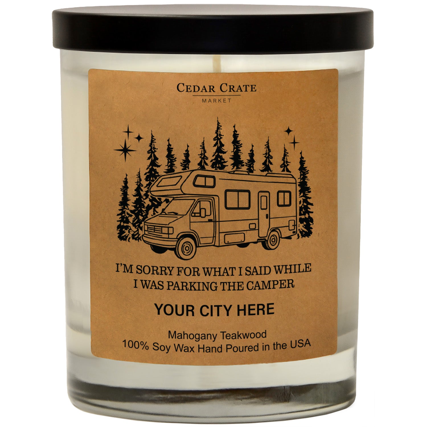 Sorry For What I Said While Parking RV Forest Name Drop Kraft Candle