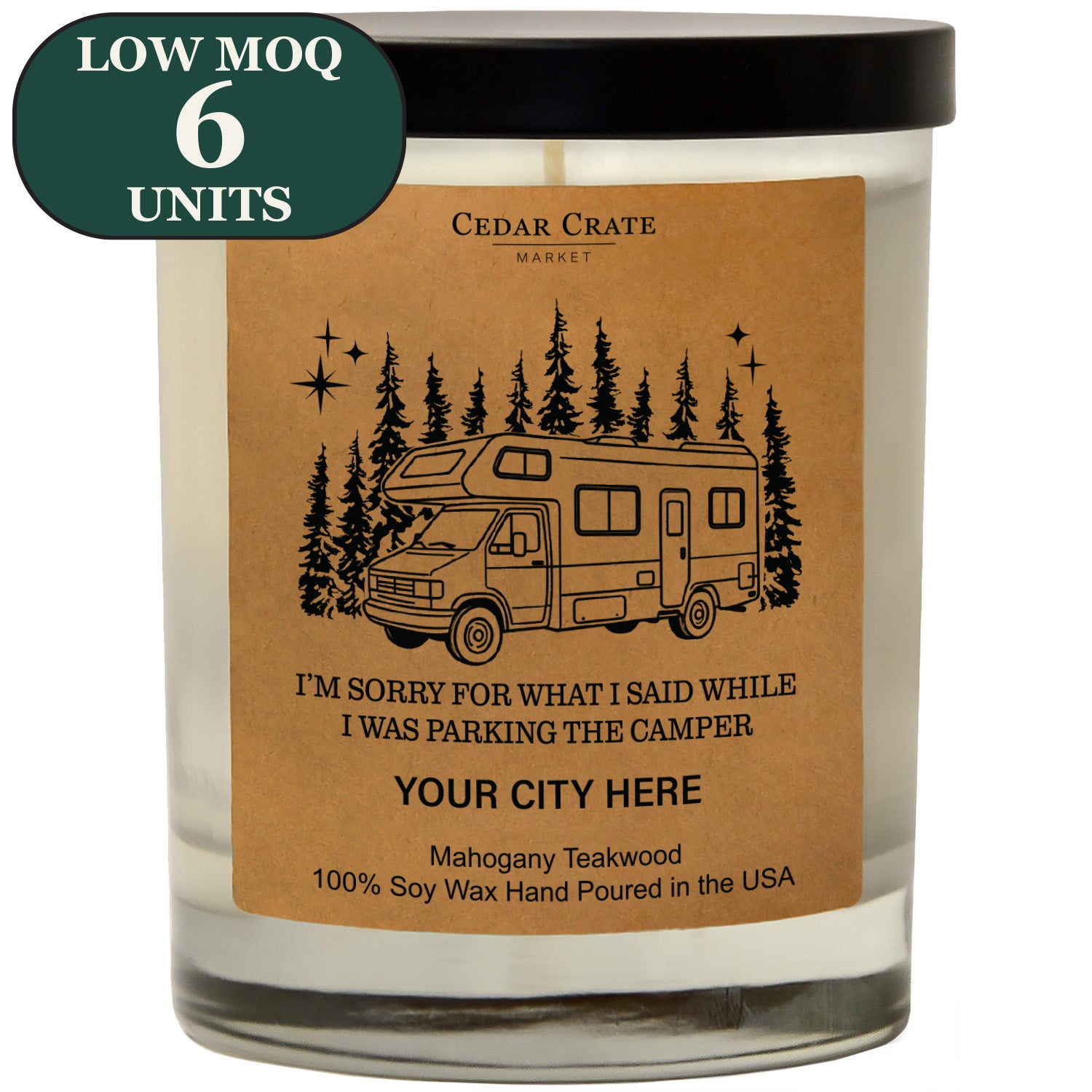 Cedar Crate Market Soy Candle "Name Drop - RV I'm Sorry for what I said" funny gift