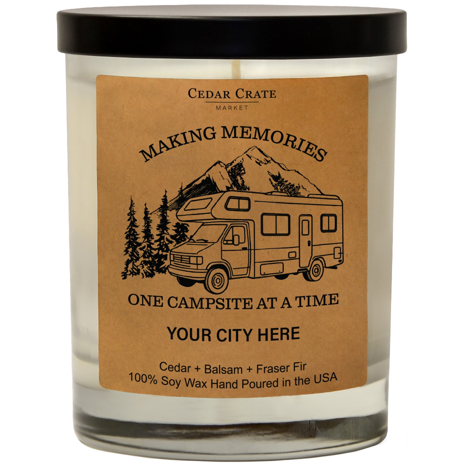 Making Memories RV Mountain Name Drop Kraft Candle