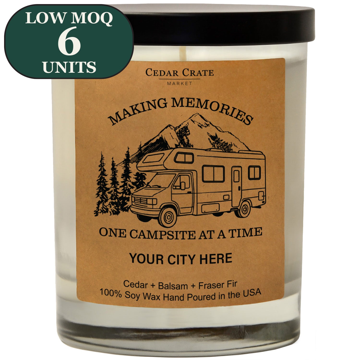 Cedar Crate Market Soy Candle "Custom Candle Name Drop RV Making Memories" funny gift