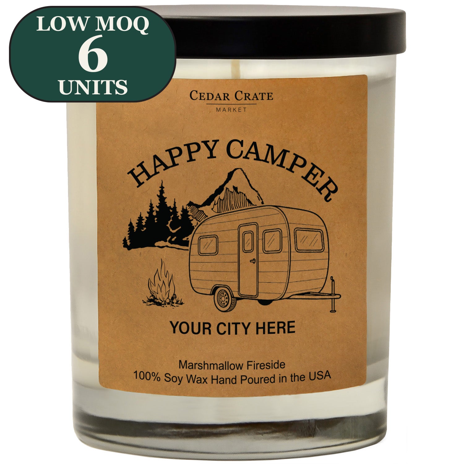 Cedar Crate Market Soy Candle "Name Drop -  Retro Camper Kraft" funny gift