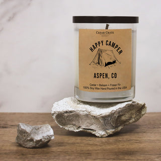 Happy Camper Name Drop Kraft Candle