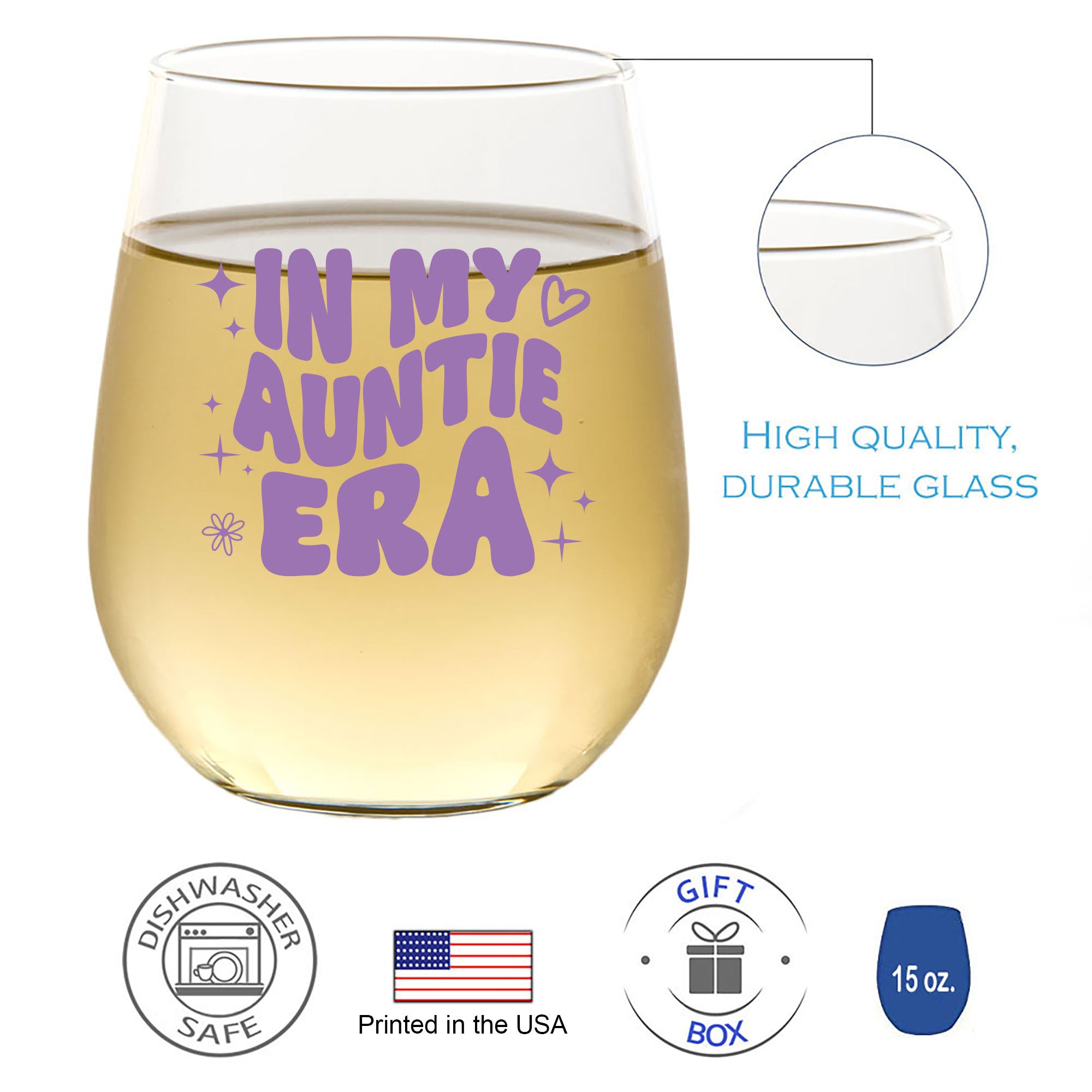 In My Auntie Era Wine Glass
