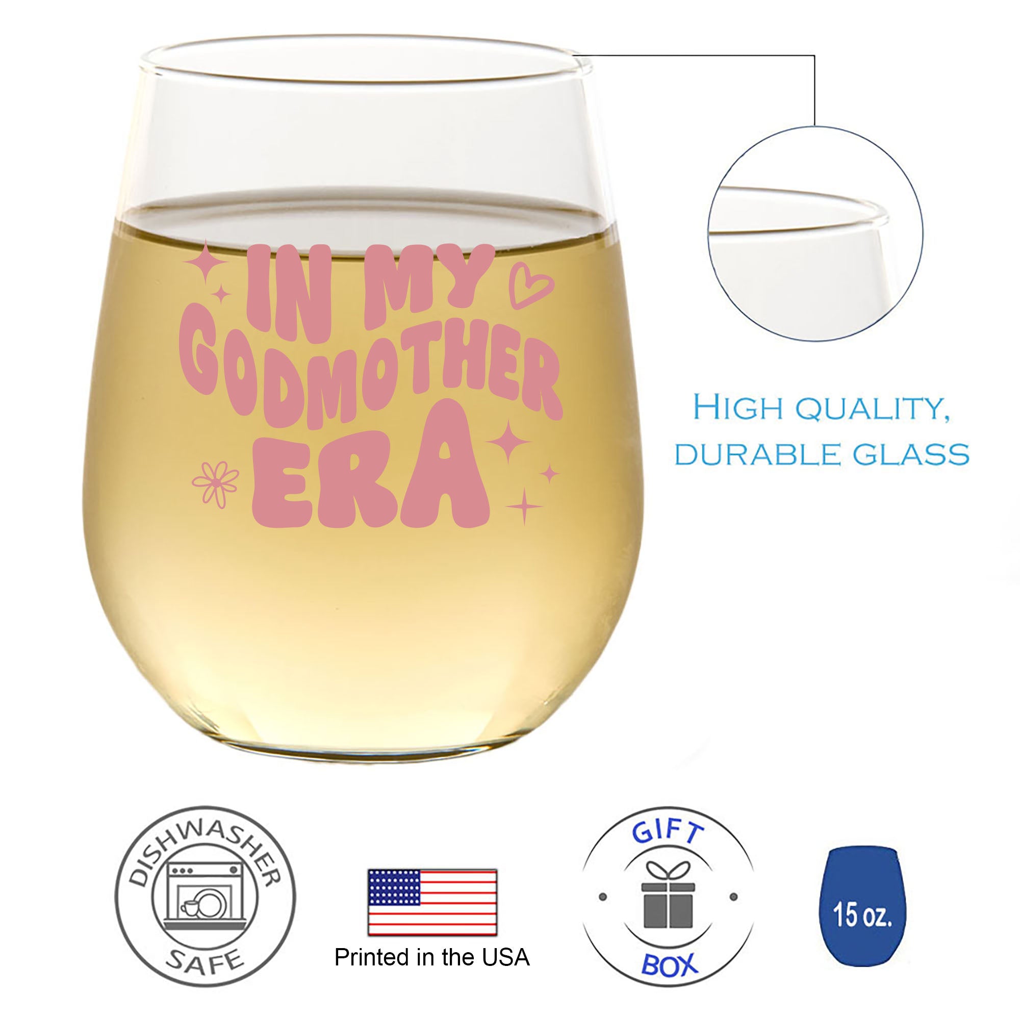 In My Godmother Era Wine Glass