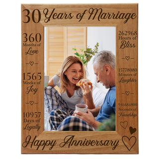 30th Anniversary Counting The Minutes Wood Photo Frame